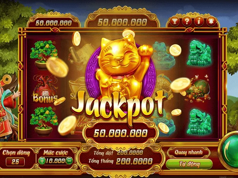 Màn hình trò chơi nổ hũ với biểu tượng jackpot Oxbet